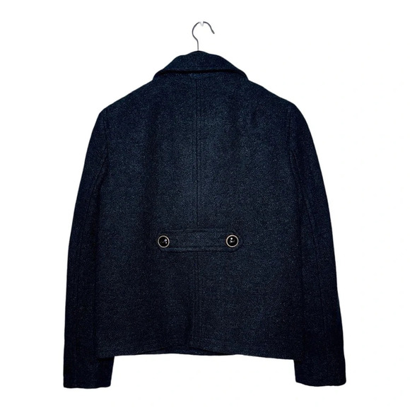 Coach Wool Blend Double Breasted Lined Coat, Black, Size Small - Missing Button - Picture 2 of 3